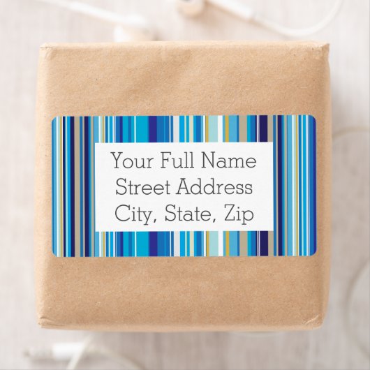 Blue Stripes Pattern Etiket (Insitu)