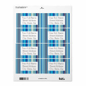 Blue Stripes Pattern Etiket (Full Sheet)
