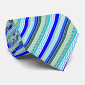 Blue Stripes Pattern Play Mannen Mode Stropdas (Opgerold)