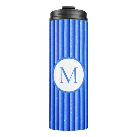 Blue Stripes Pattern Thermosbeker (Voorkant)