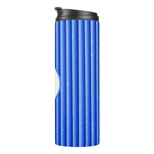 Blue Stripes Pattern Thermosbeker (Geroteerd rechts)