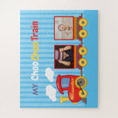 Blue Stripes Pattern Toy Train Boys Birthday Legpuzzel (Verticaal)