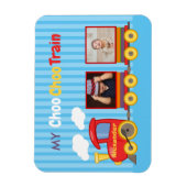 Blue Stripes Pattern Toy Train Boys Birthday Magneet (Verticaal)