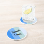 Blue Stripes Pattern Zandsteen Onderzetter (Zijkant)