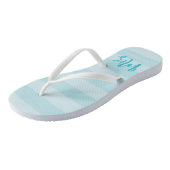 Blue Stripes Personaliseer met Naam Mrs Teenslippers (Schuin)