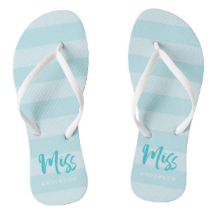 Blue Stripes personaliseren met de naam Miss Teenslippers