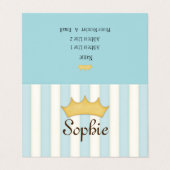 Blue Stripes Personalized Princess Play Date Visitekaartje (Buitenkant ongevouwen)