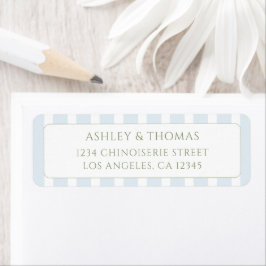 Blue Stripes Return Address Etiket