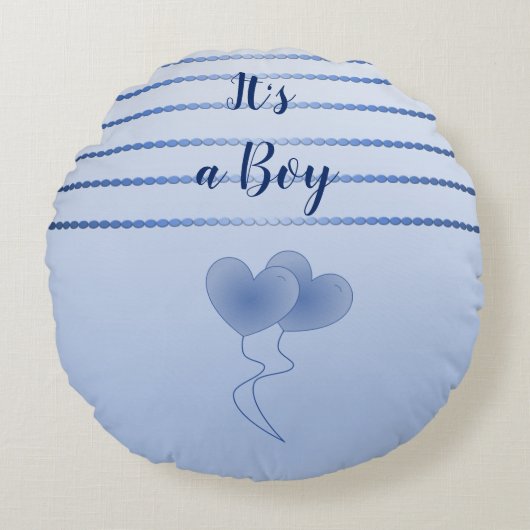 Blue Stripes Round Cushion Rond Kussen (Voorkant)