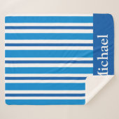 BLUE STRIPES SHERPA BLANKET DEKEN (Voorkant (horizontaal))