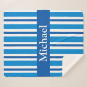 BLUE STRIPES SHERPA BLANKET DEKEN (Voorkant (horizontaal))