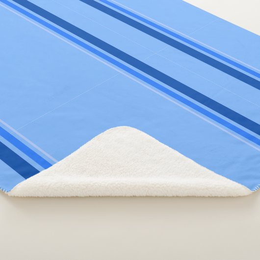 Blue Stripes Sherpa Blanket Deken (3/4)