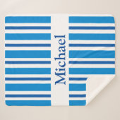 BLUE STRIPES SHERPA BLANKET DEKEN (Voorkant (horizontaal))