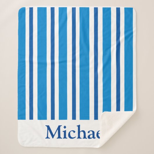 BLUE STRIPES SHERPA BLANKET DEKEN (Voorkant)