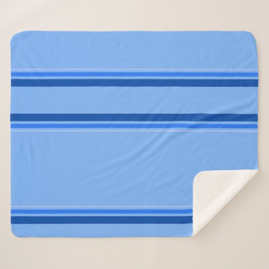 Blue Stripes Sherpa Blanket Sherpa Deken (Voorkant (horizontaal))