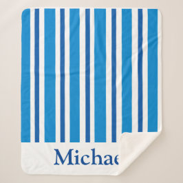 BLUE STRIPES SHERPA BLANKET SHERPA DEKEN