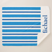 BLUE STRIPES SHERPA BLANKET SHERPA DEKEN (Voorkant (horizontaal))