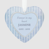 Blue Stripes Snowflake Pet Memorial Ornament (voorkant)