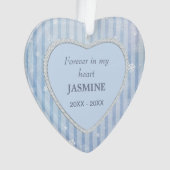 Blue Stripes Snowflake Pet Memorial Ornament (voorkant)