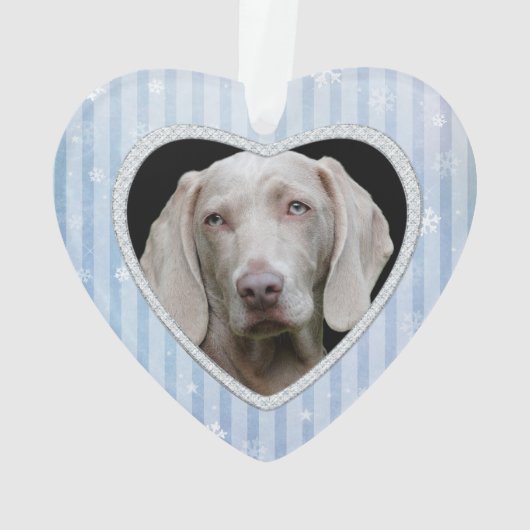 Blue Stripes Snowflake Pet Memorial Ornament (achterkant)