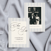 Blue Stripes Striped Classic Wedding Save The Date