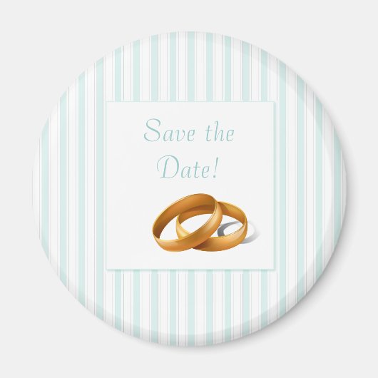 Blue Stripes - Wedding Rings Magneet (Voorkant)