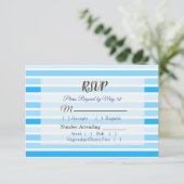 Blue Stripes Wedding RSVP-kaart RSVP Kaartje (Staand voorkant)