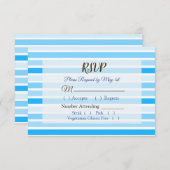 Blue Stripes Wedding RSVP-kaart RSVP Kaartje (Voorkant / Achterkant)