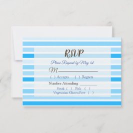 Blue Stripes Wedding RSVP-kaart RSVP Kaartje