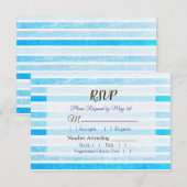 Blue Stripes Wedding RSVP-kaart RSVP Kaartje (Voorkant / Achterkant)