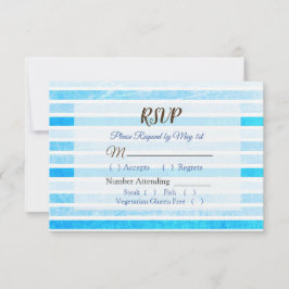 Blue Stripes Wedding RSVP-kaart RSVP Kaartje
