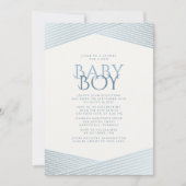 Blue Stripes Welcome Baby shower Uitnodiging (Voorkant)