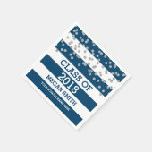 Blue Stripes Zilveren Stippen Klasse van 2018 Afst Servetten (Hoek)