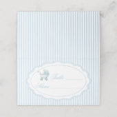 Blue Stroller Baby Boy Shower Table Numbers Plaatskaartje (Buitenkant ongevouwen)