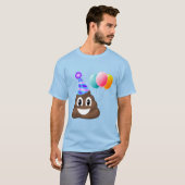 Blue Stropdas-Dye Birthday Party Emoji Poop T-Shir T-shirt (Voorkant volledig)