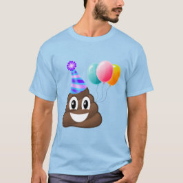 Blue Stropdas-Dye Birthday Party Emoji Poop T-Shir T-shirt