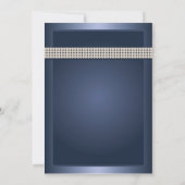 Blue Studded Butterfly Wedding Invitations Kaart (Achterkant)