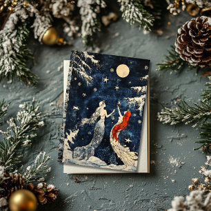 Blue  Style Christmas Kaart met zeemeerminnen