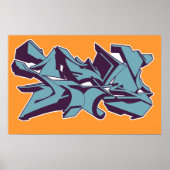 Blue STYLE graffiti Poster (Voorkant)