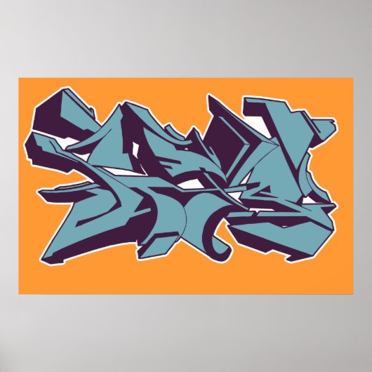 Blue STYLE graffiti Poster (Voorkant)