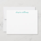 Blue Stylish Modern Elegant Girly Script Notitiekaartje (Voorkant)