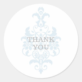 Blue Subtle Damask Dank je Stickers