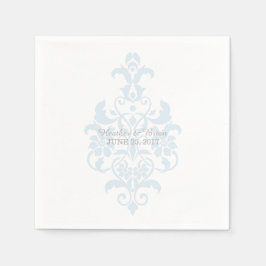 Blue Subtle Damask Paper Napkins Servetten