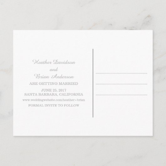 Blue Subtle Damask Save the Date Briefkaart (Achterkant)