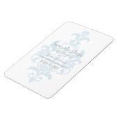 Blue Subtle Damask Save the Date Flexi Magnet Magneet (Linkerzijde)