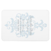 Blue Subtle Damask Save the Date Flexi Magnet Magneet (Horizontaal)