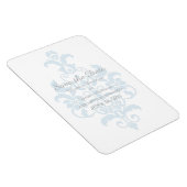 Blue Subtle Damask Save the Date Flexi Magnet Magneet (Rechterzijde)