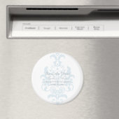 Blue Subtle Damask Save the Date Magnet (Insitu (Vaatwasser))