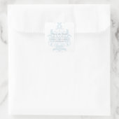 Blue Subtle Damask Save the Date Stickers (Tas)