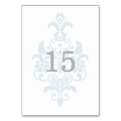 Blue Subtle Damask Table Kaart (Voorkant)